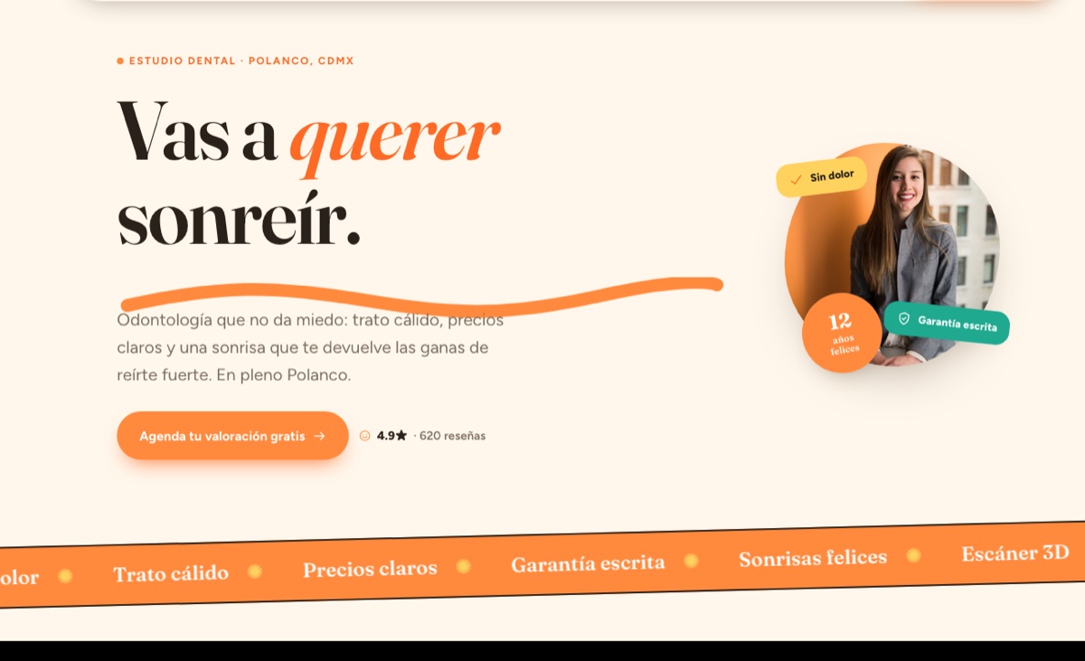 Demo de sitio web para una clínica dental premium